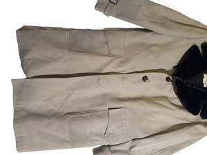 Vintage London Fog Faux Fur Lined Trench Coat Overcoat with Faux Fur Collar